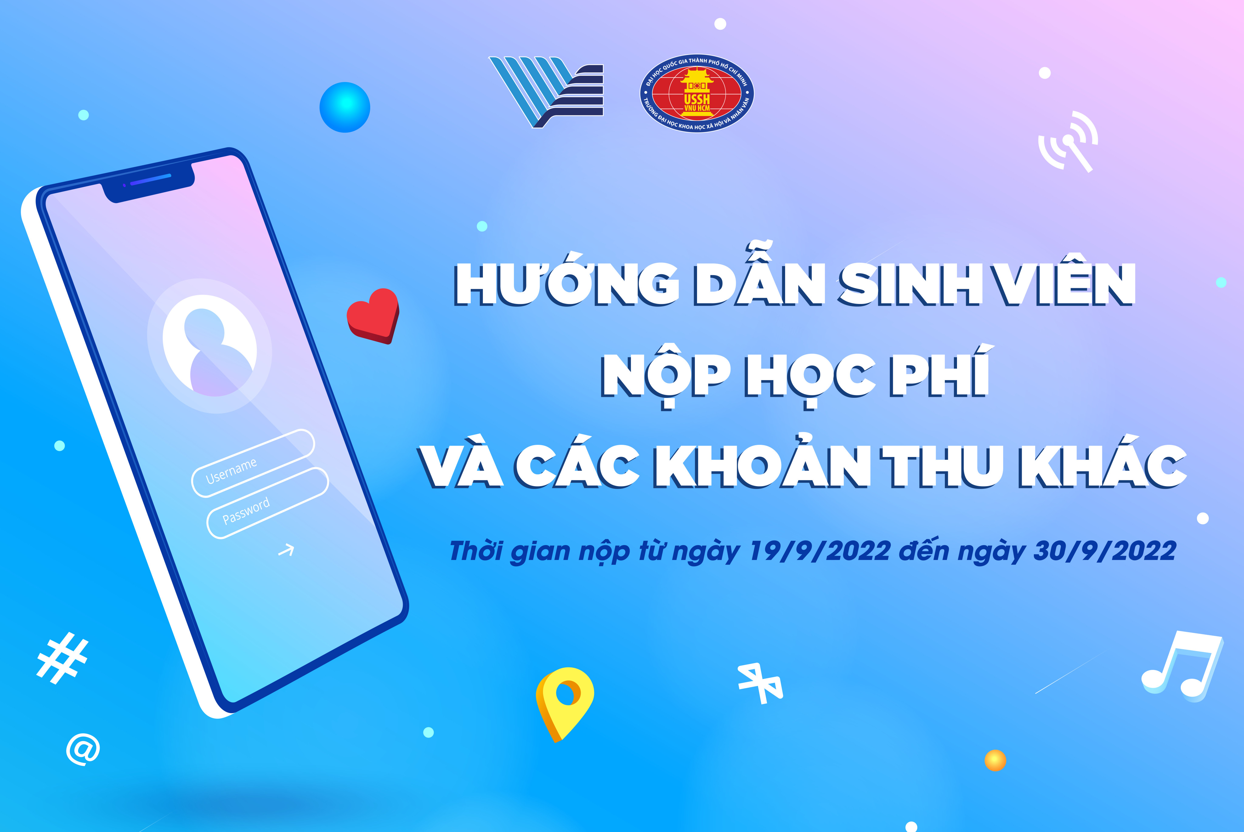 Hướng dẫn thí sinh trúng tuyển khóa 2022 nộp học phí và các khoản thu khác
