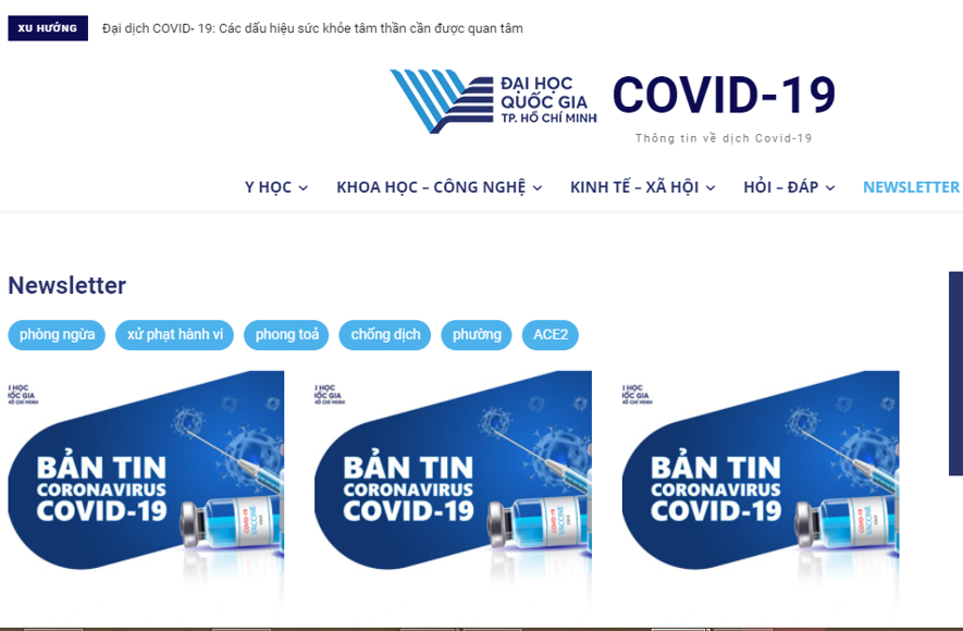 Đại học Quốc gia Thành phố Hồ Chí Minh phát hành Covid-19 Newsletter
