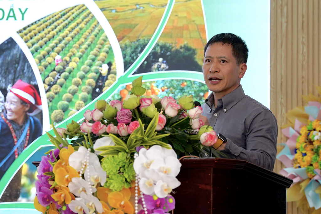 Ông Nguyễn Minh Tiến nhấn mạnh chuyển đổi tư duy cũng là yếu tố quan trọng tạo nền móng để du lịch nông nghiệp - nông thôn có được những bước tiến mới - Ảnh: KHÁNH MY